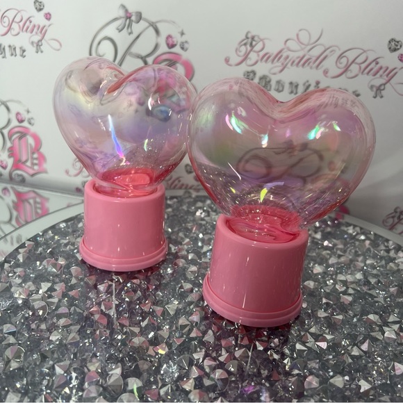 heart shaped candy/pill dispensers holographic pink turn able storage holder y2k - Picture 16 of 17